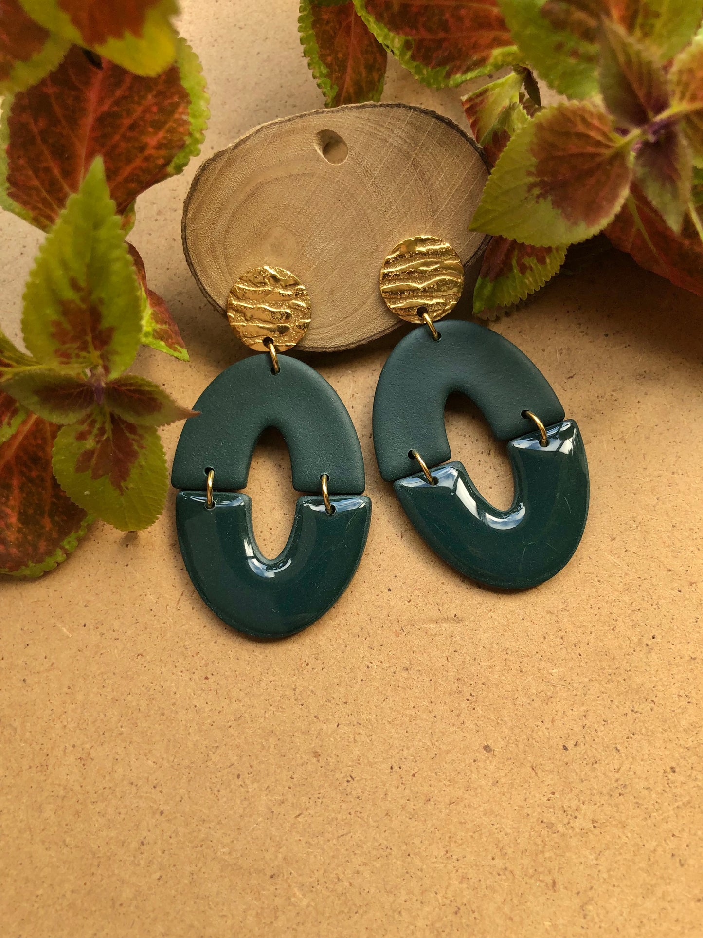 Handmade PolymerClay earrings, extremely light, stainless steel.