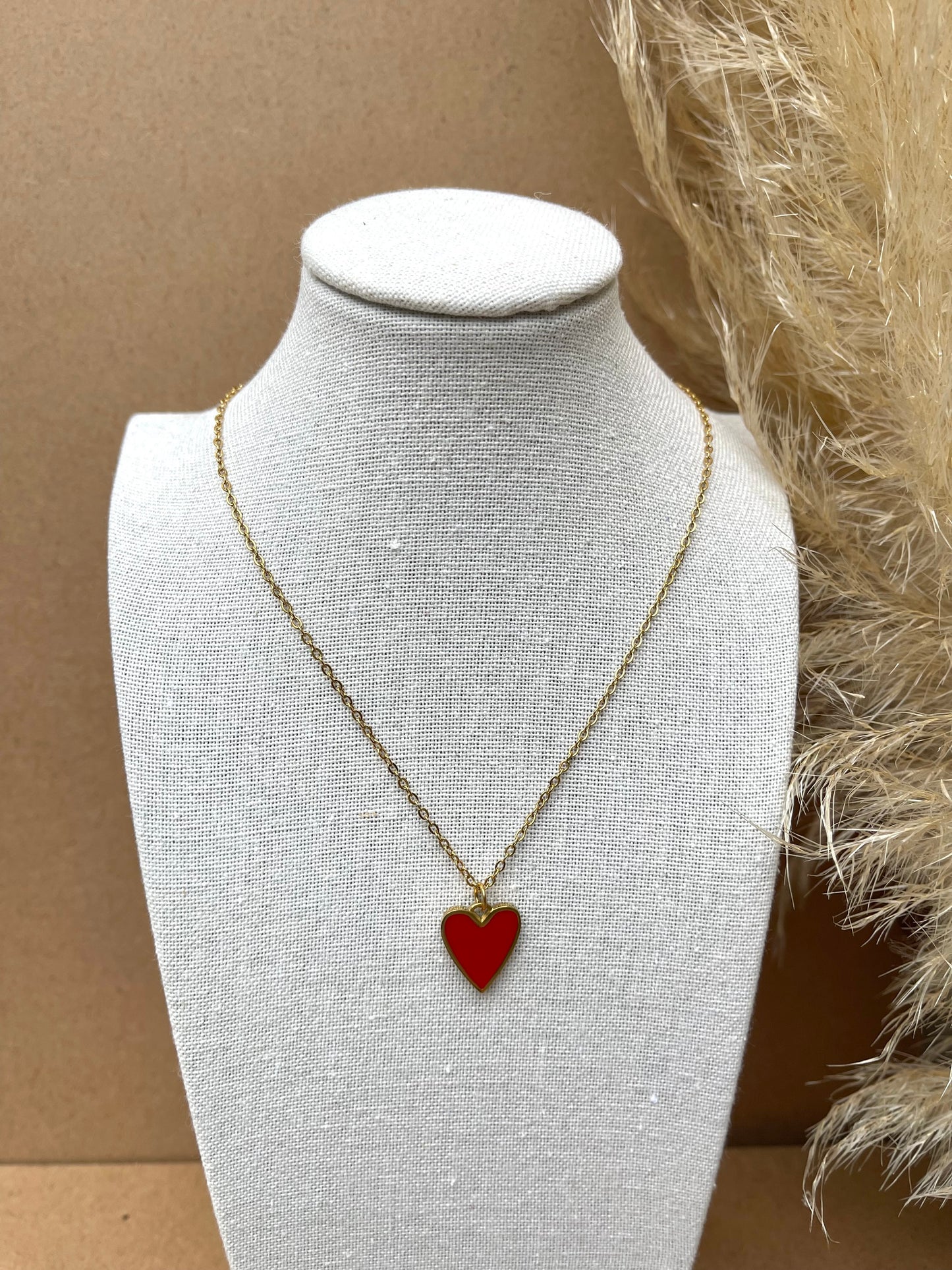 Glazed heart necklace
