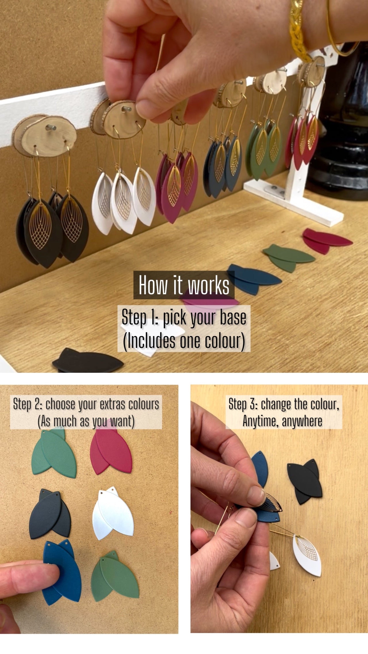 Interchangeable Colour Earrings